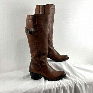 Clarks Brown Over-The-Knee Leather Riding Boots